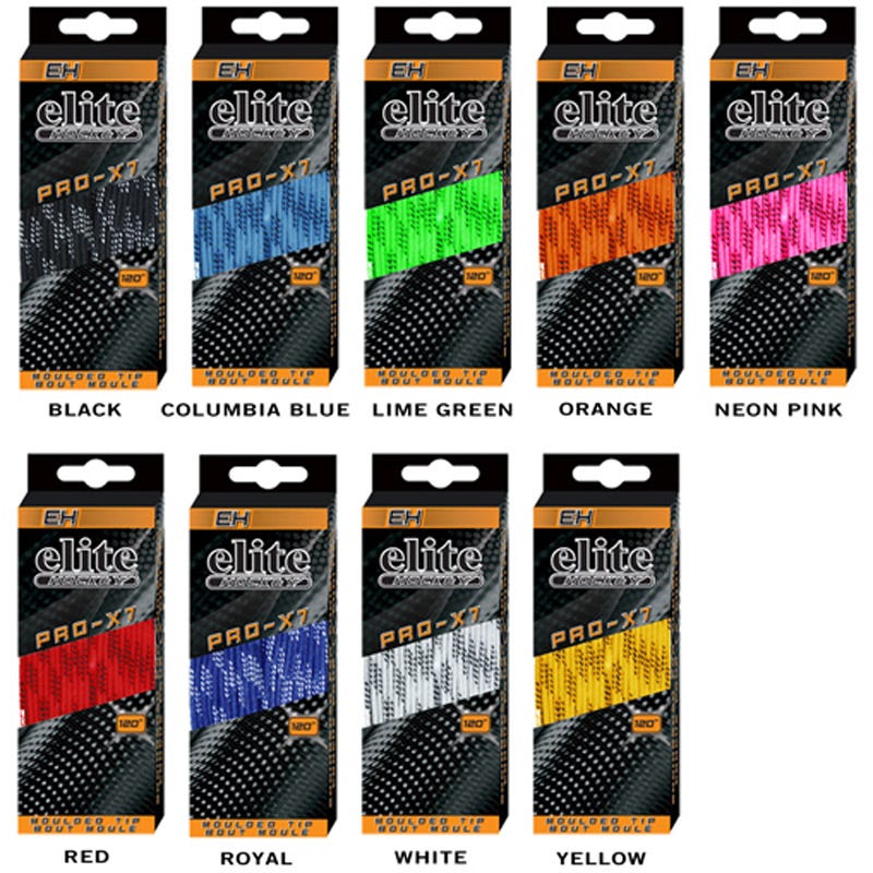 Elite PRO-X7 Wide Moulded Tip Laces in Red