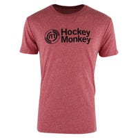 Monkeysports HockeyMonkey Logo Adult Short Sleeve T-Shirt in Red Size XX-Large