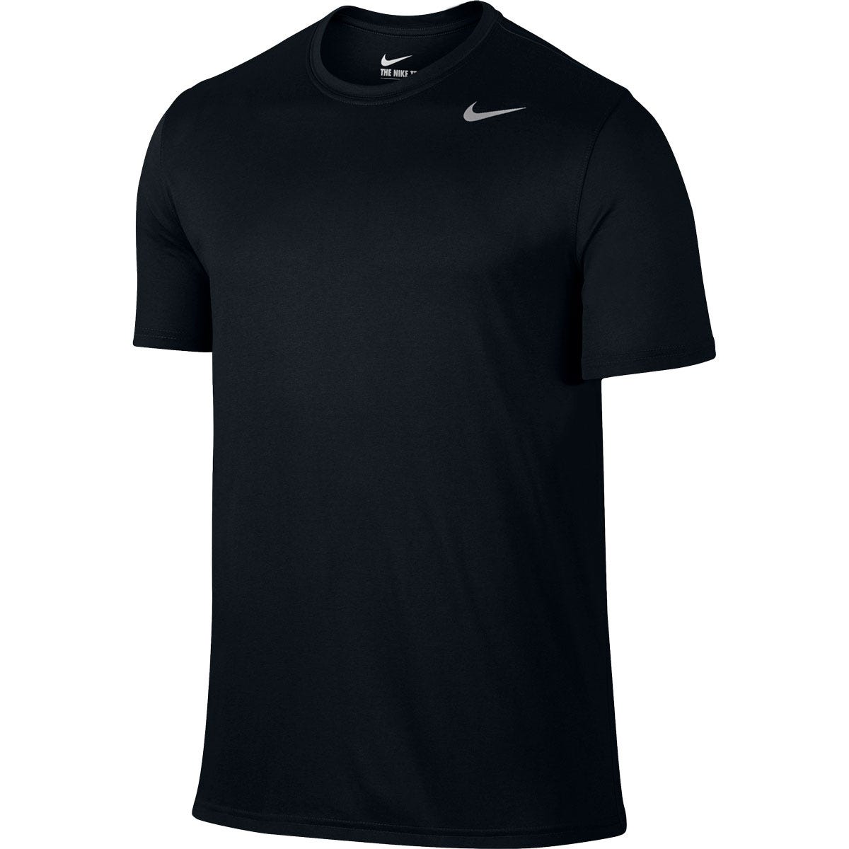 "Nike Legend 2.0 Senior Short Sleeve T-Shirt | 100% Polyester in Black/Silver Size Large"