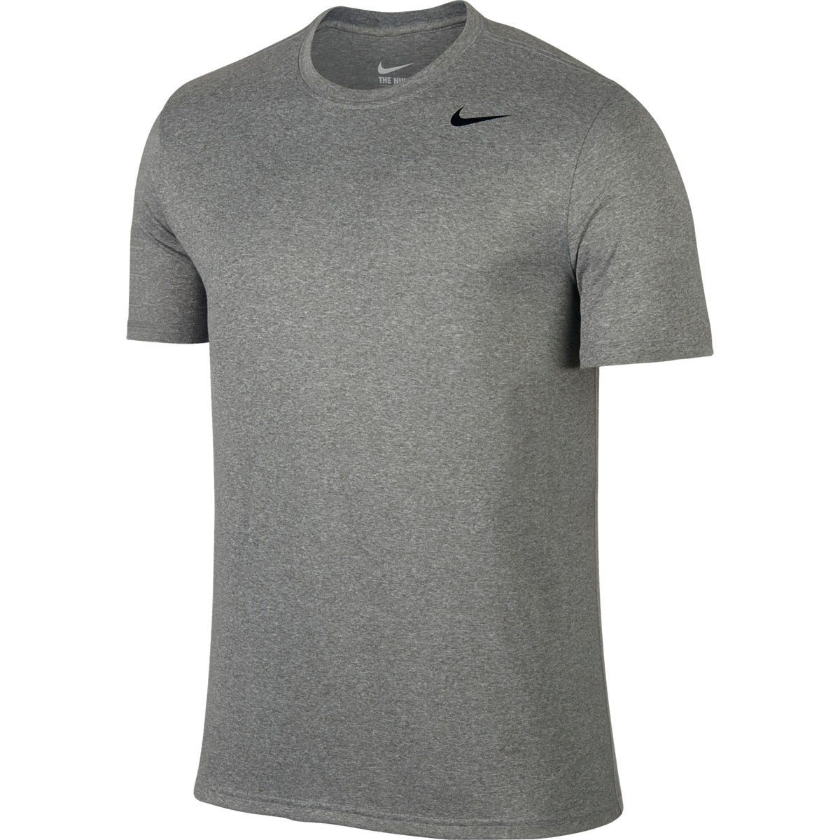 "Nike Legend 2.0 Senior Short Sleeve T-Shirt | 100% Polyester in Dark Grey Heather/Black/Black Size Medium"