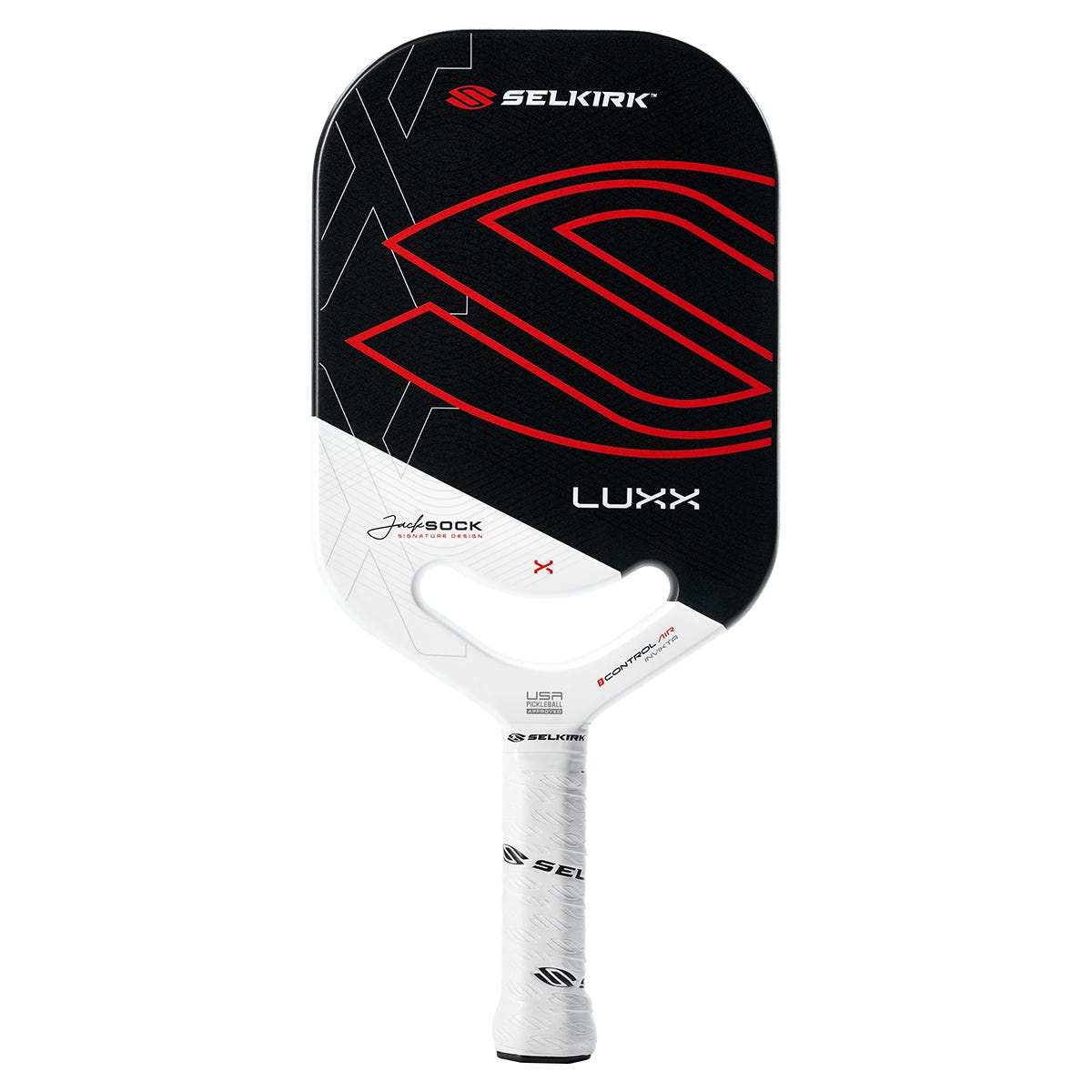 Selkirk LUXX Control Air Invikta Jack Sock Signature Pickleball Paddle in Black/White/Red