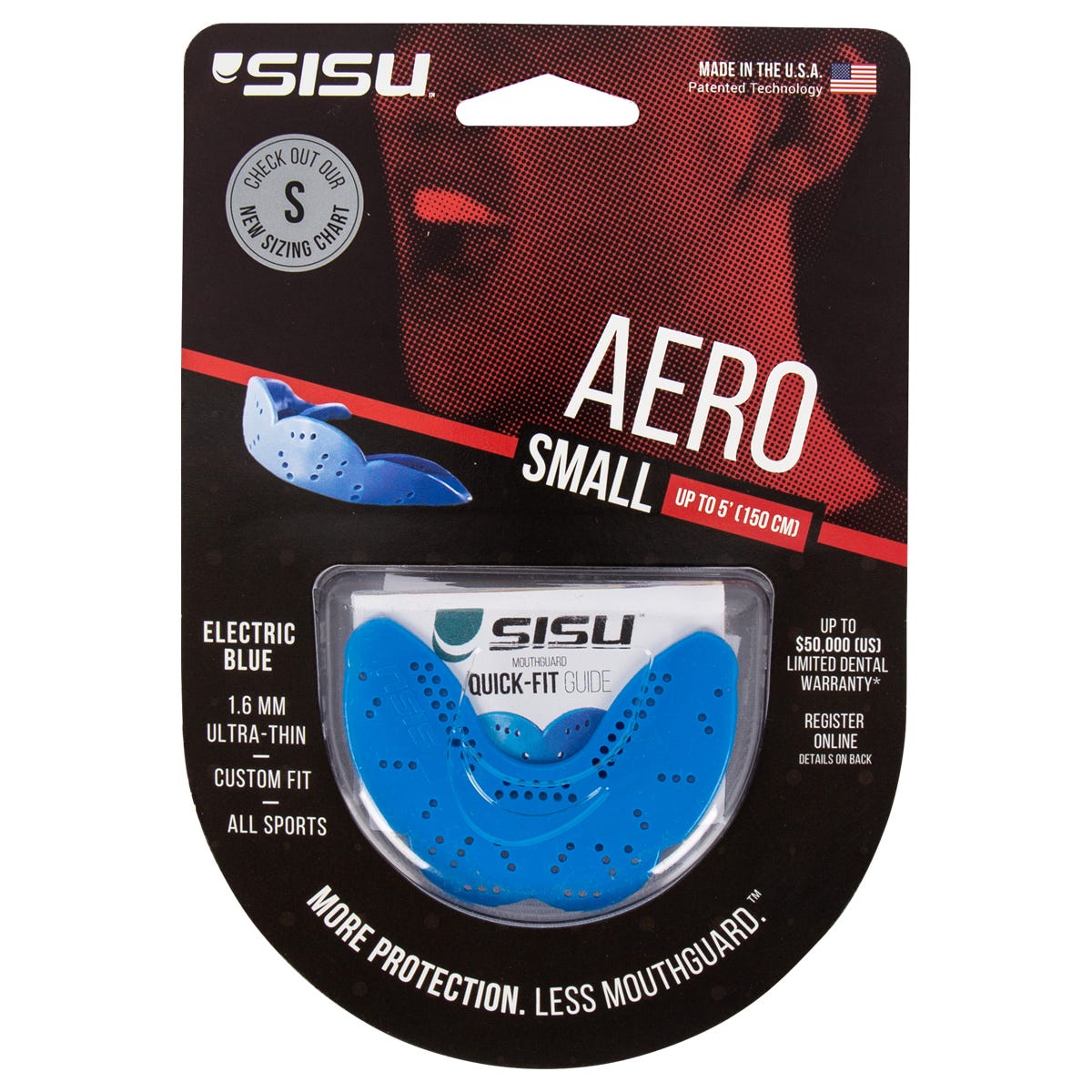 SISU Aero NextGen Mouthguard in Electric Blue Size Youth