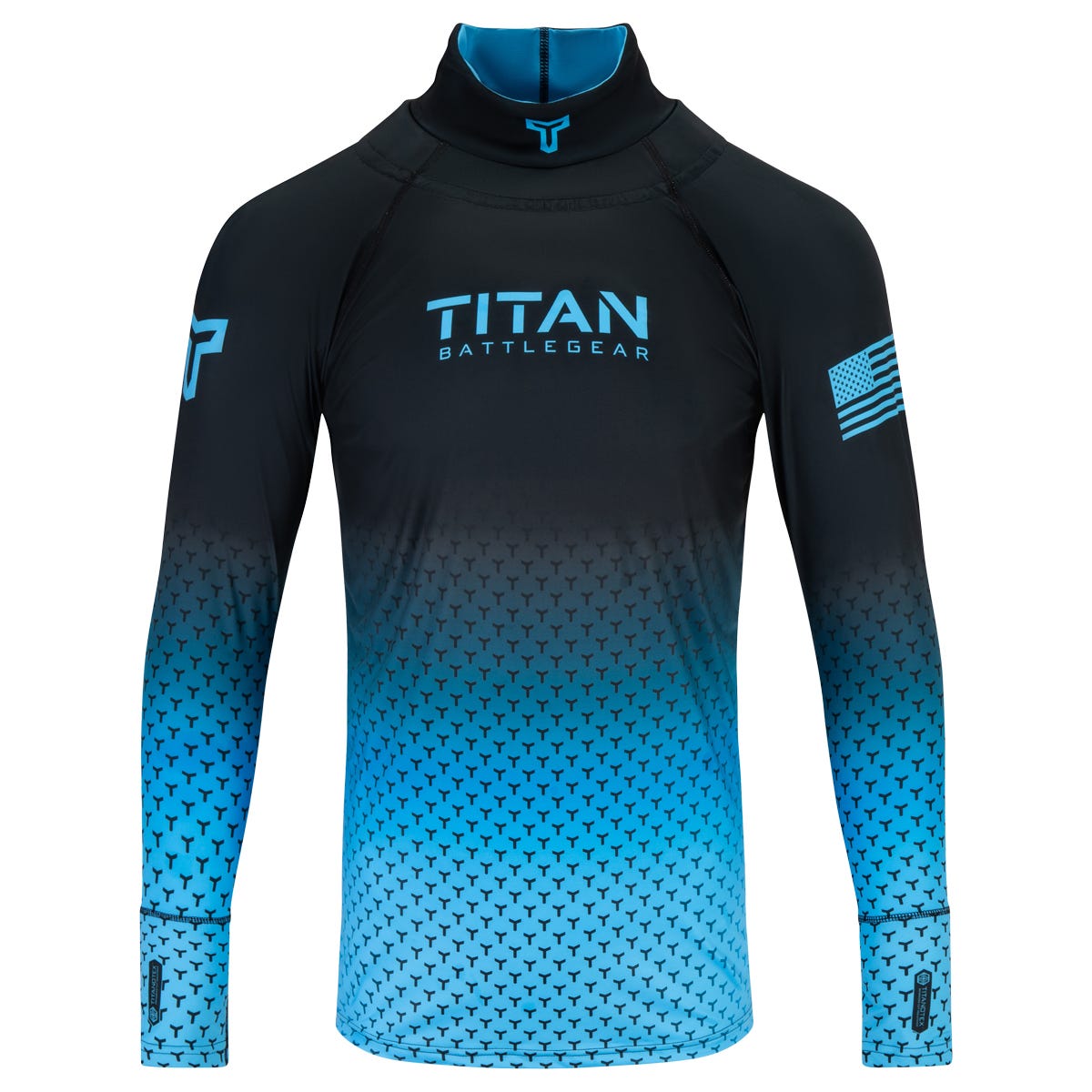 Titan BattleGear 2.0 Stretch ProCurve Senior Long Sleeve Shirt in Black/Arctic Size Large