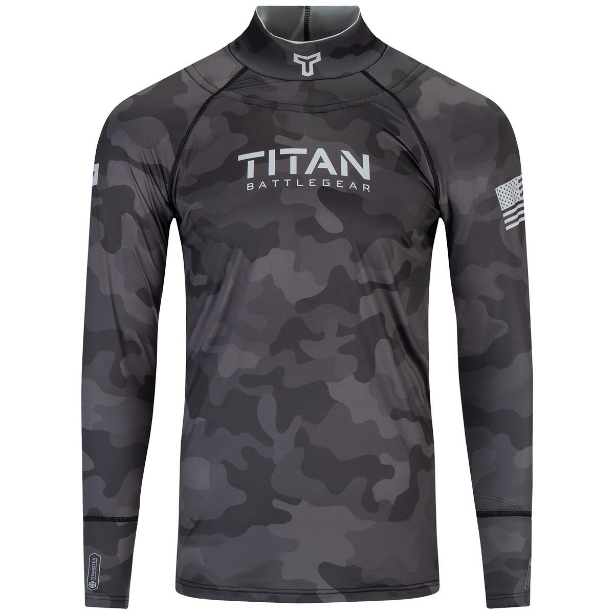Titan BattleGear 2.0 Stretch ProCurve Senior Long Sleeve Shirt in Black/Camo Size Small