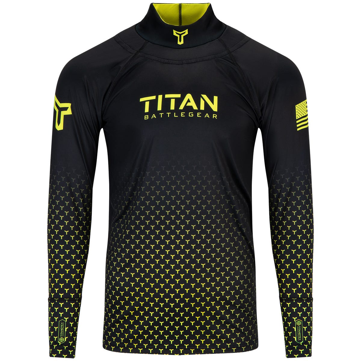 Titan BattleGear 2.0 Stretch ProCurve Senior Long Sleeve Shirt in Black/Flashpoint Size XX-Large