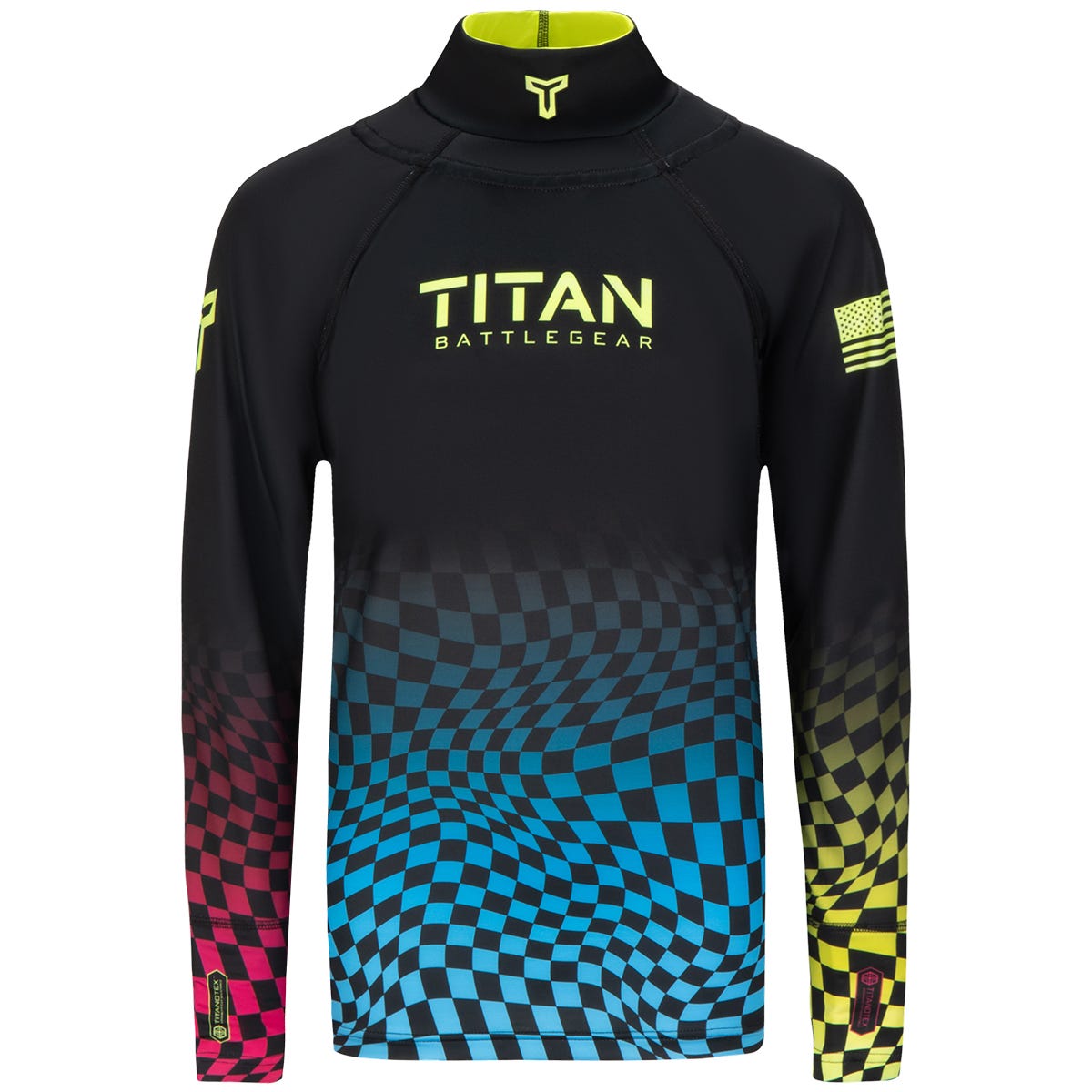 Titan BattleGear 2.0 Stretch ProCurve Youth Long Sleeve Shirt in Check Your Fade Size X-Large