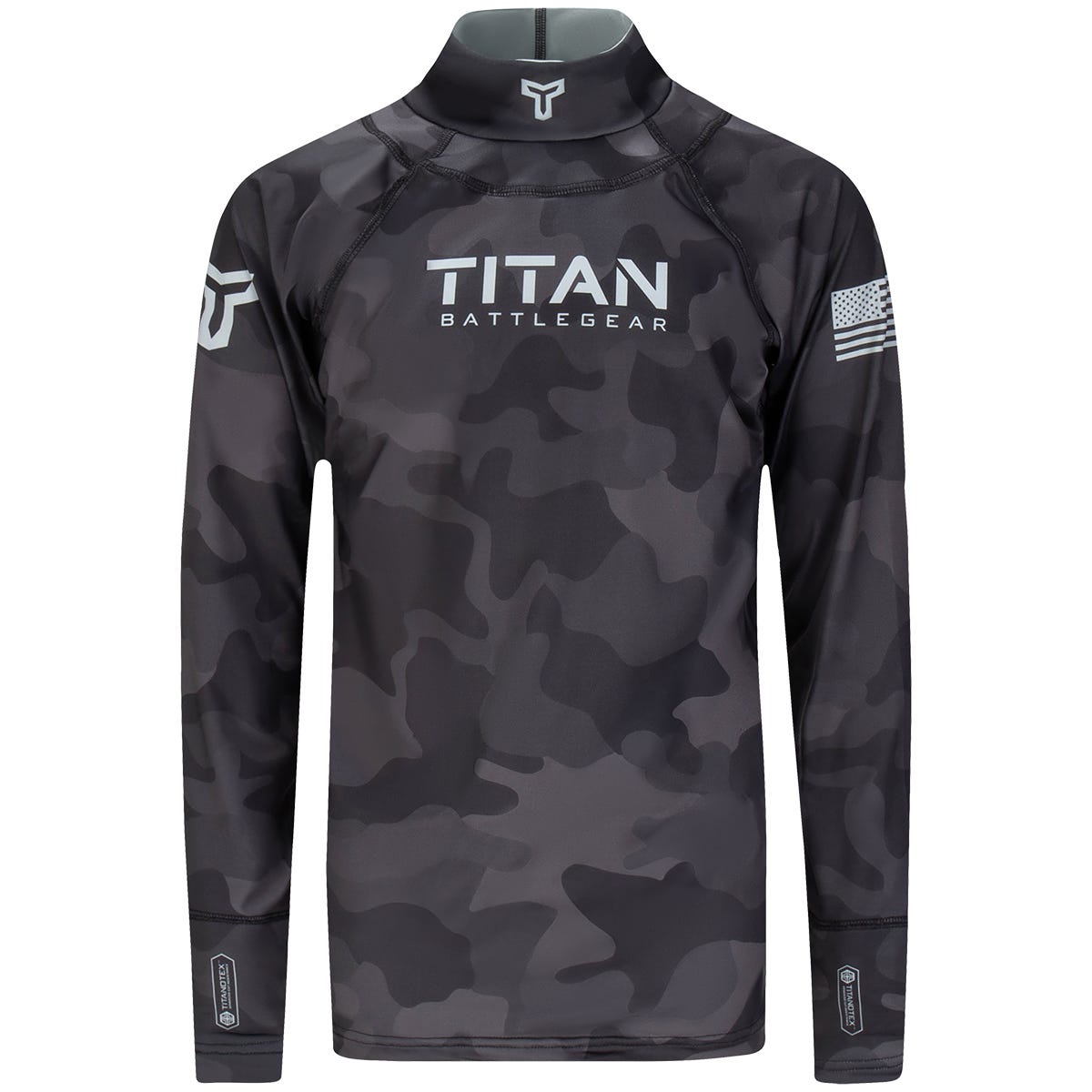 Titan BattleGear 2.0 Stretch ProCurve Youth Long Sleeve Shirt in Black/Camo Size Medium