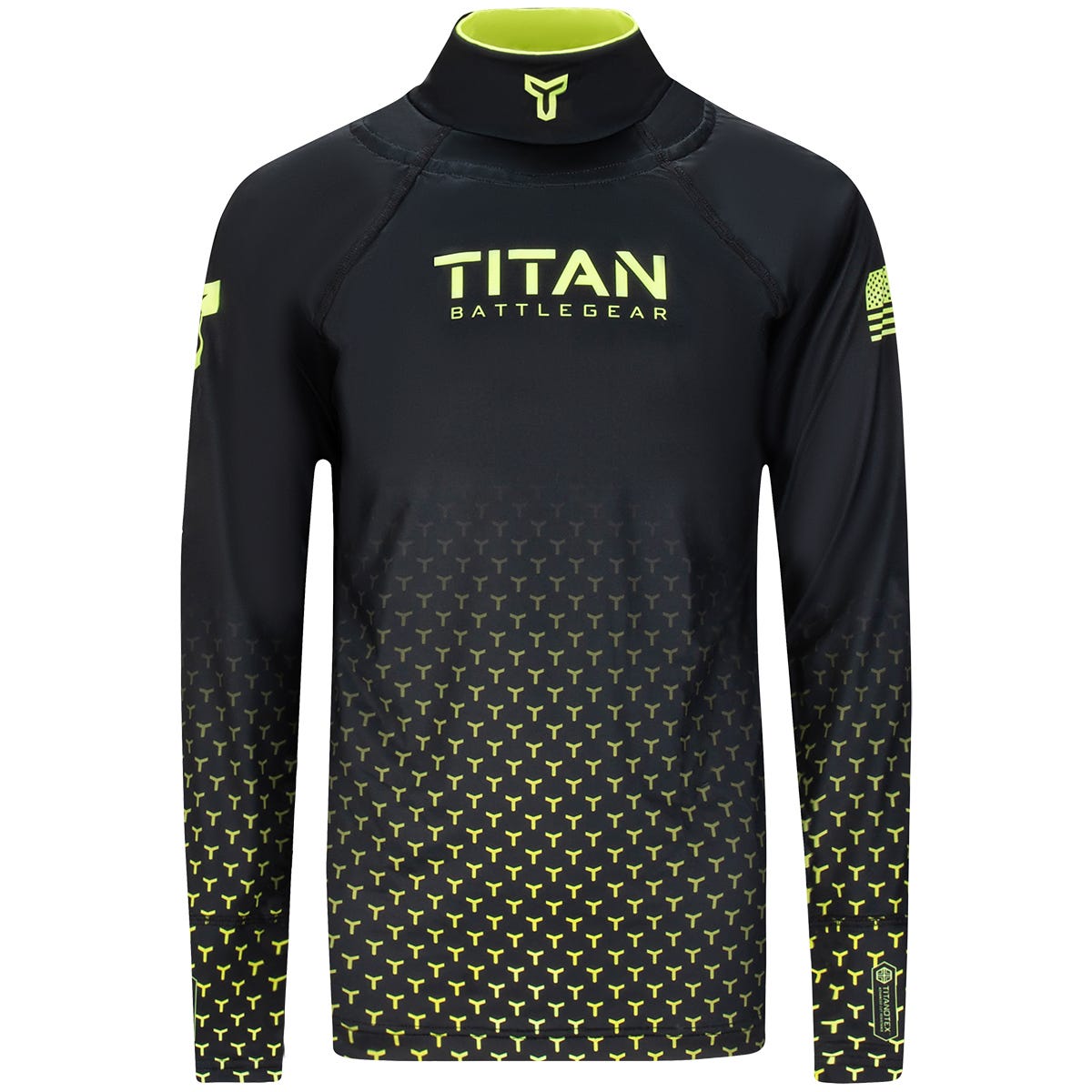 Titan BattleGear 2.0 Stretch ProCurve Youth Long Sleeve Shirt in Black/Flashpoint Size X-Large