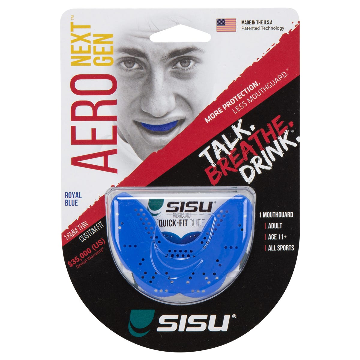 SISU Aero NextGen Mouthguard in Royal Size Adult