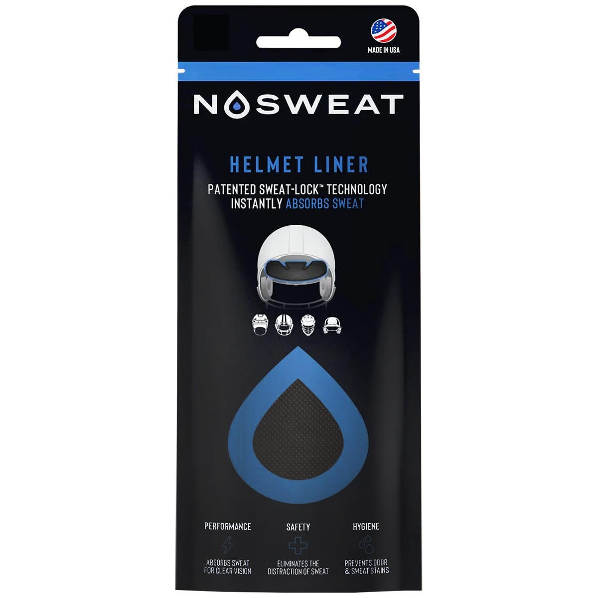 NoSweat Helmet Sweat Liner - 6 Pack in Black