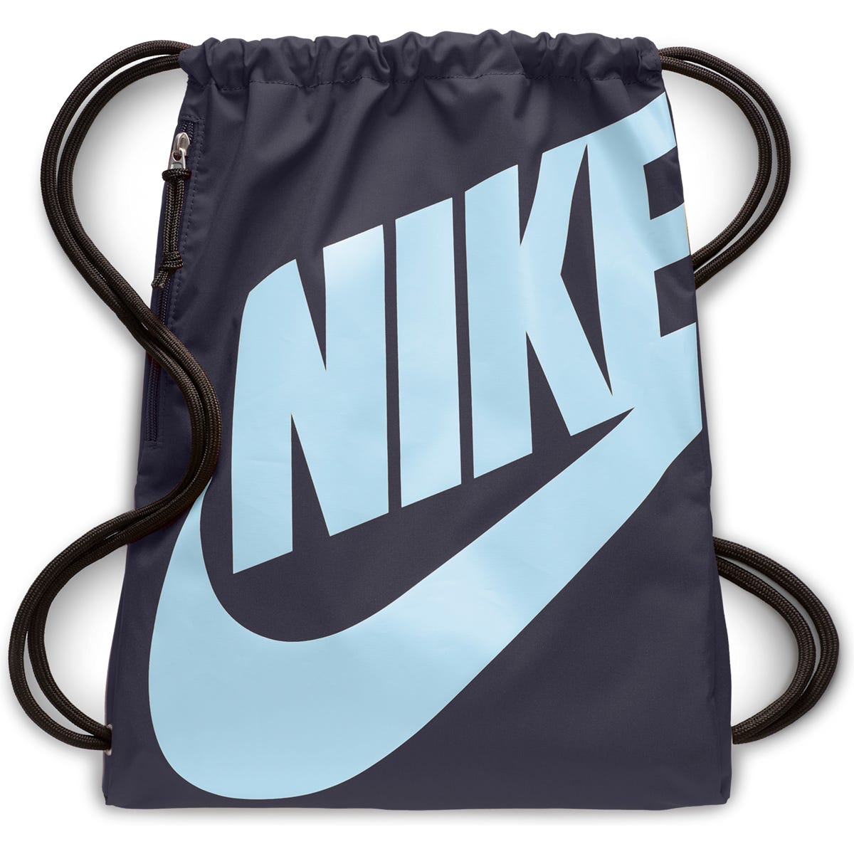 Nike Heritage Gym Sack | 100% Polyester in Gridiron/Gridiron/Cobalt Tint