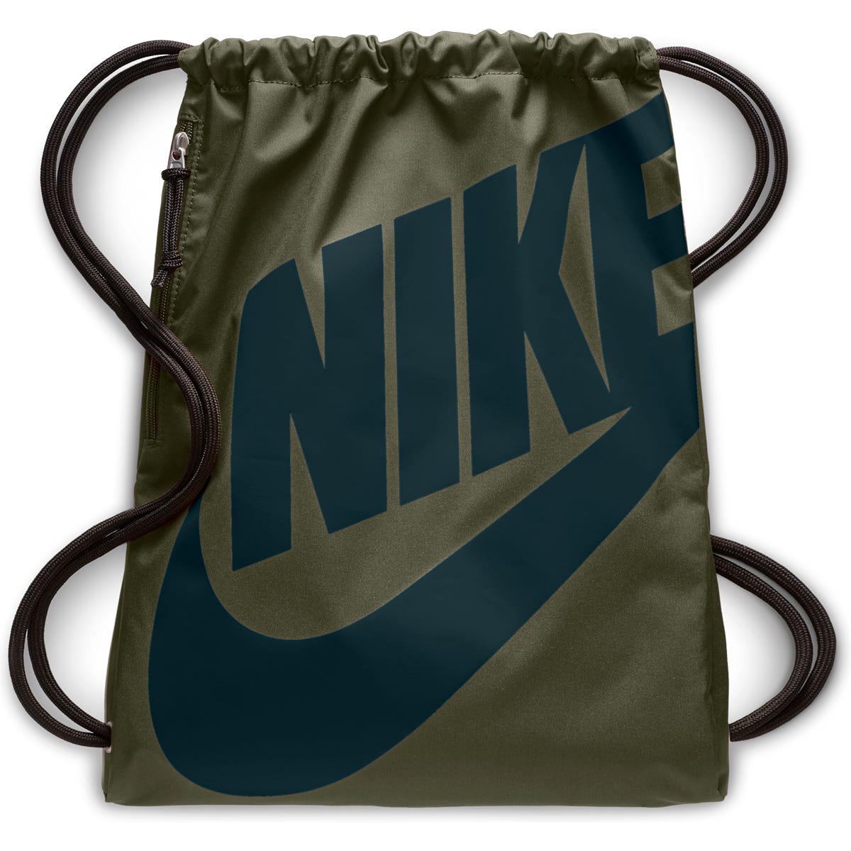 Nike Heritage Gym Sack | 100% Polyester in Olive Canvas/Midnight Spruce