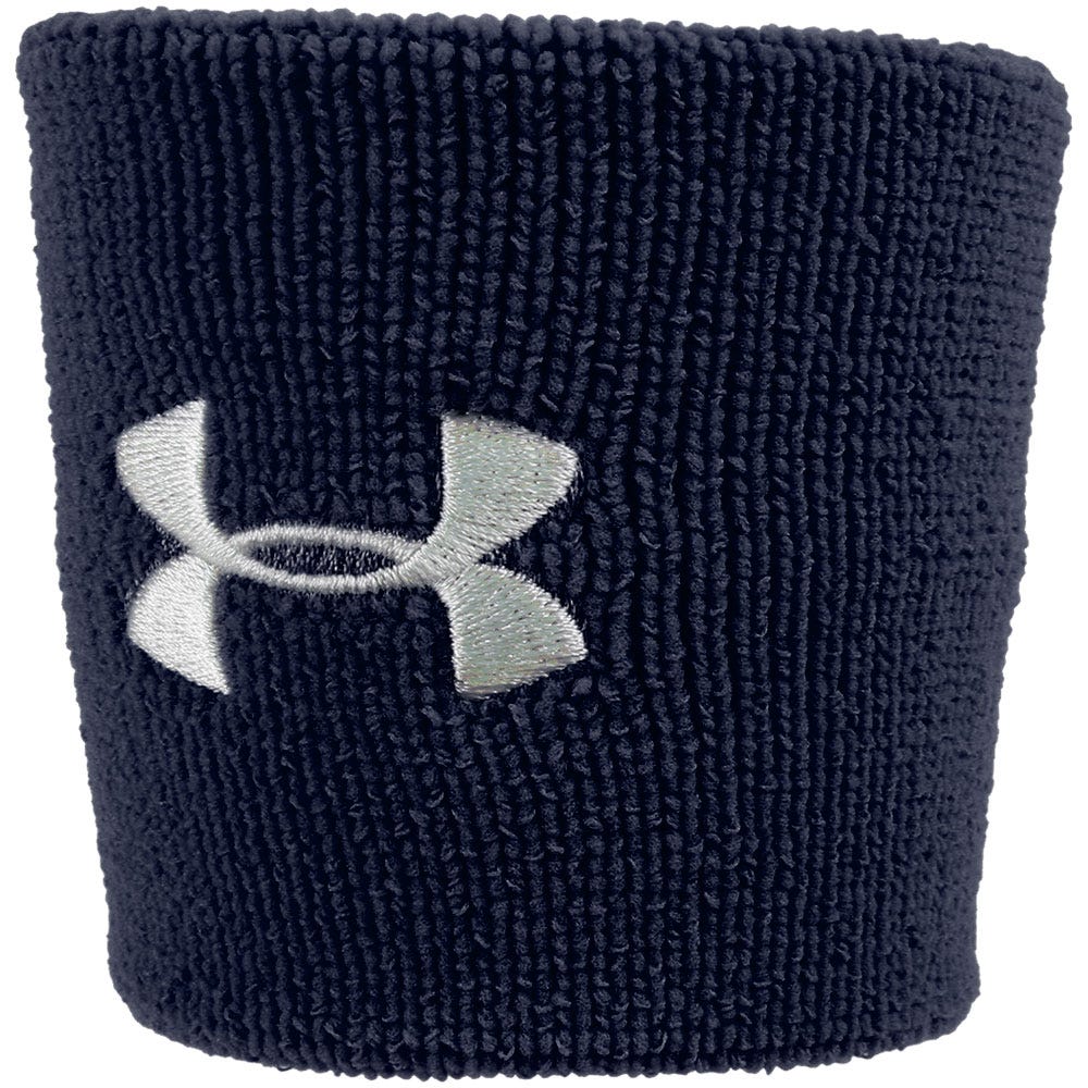 "Under Armour 3 Inch Performance Wristbands | 96% polyester/4% Rubber in Navy Size 3in"