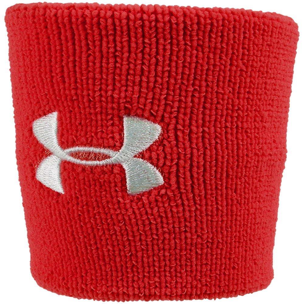 "Under Armour 3 Inch Performance Wristbands | 96% polyester/4% Rubber in Red Size 3in"
