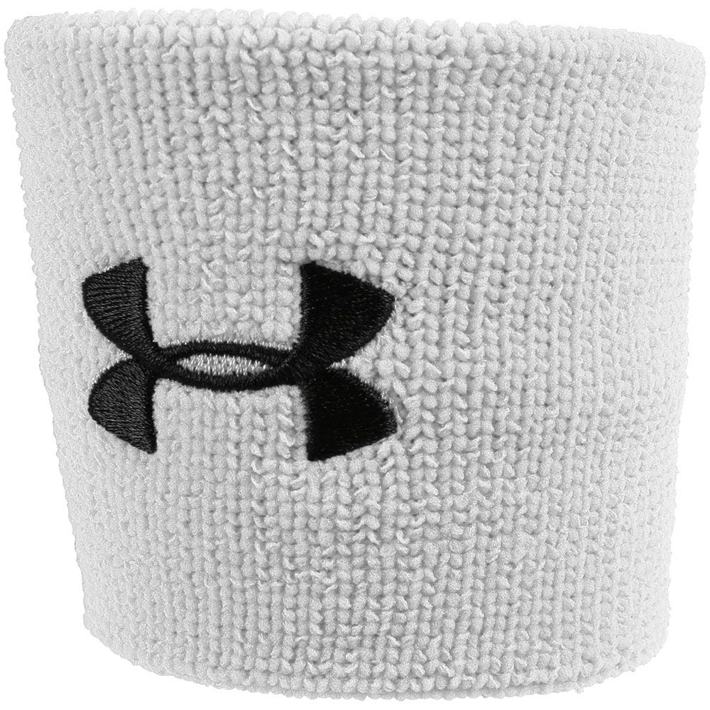 "Under Armour 3 Inch Performance Wristbands | 96% polyester/4% Rubber in White Size 3in"