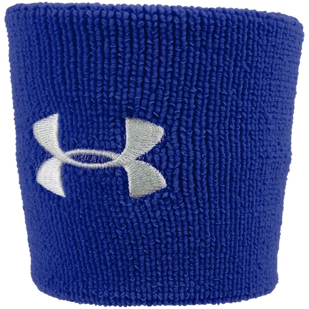 "Under Armour 3 Inch Performance Wristbands | 96% polyester/4% Rubber in Royal Size 3in"