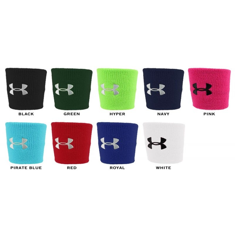 "Under Armour 3 Inch Performance Wristbands | 96% polyester/4% Rubber in Maroon Size 3in"