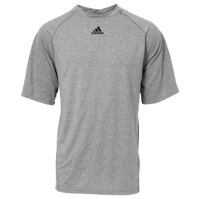 "Adidas Climalite Logo Senior Short Sleeve T-Shirt in Heather Navy Size Large"