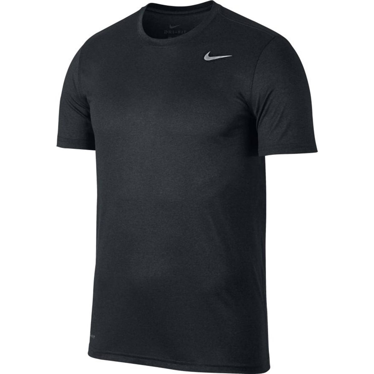 "Nike Legend 2.0 Senior Short Sleeve T-Shirt | 100% Polyester in Black/Anthracite/Heather/Matte Silver Size Medium"