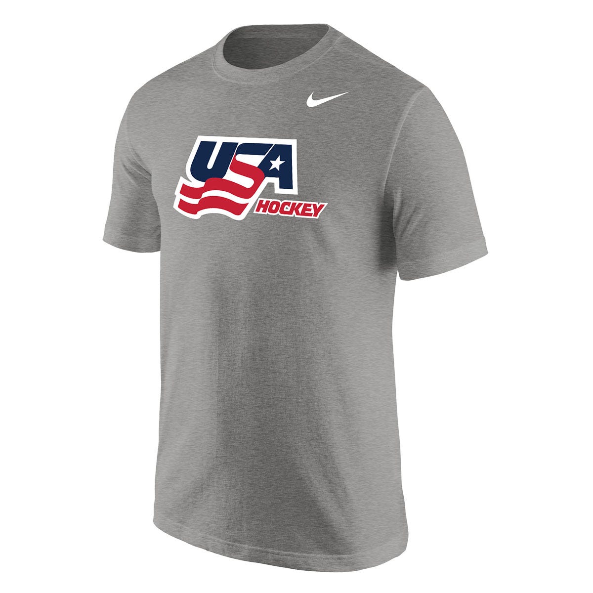 Nike USA Hockey Adult Core T-Shirt | 100% cotton in Heather Grey Size Medium