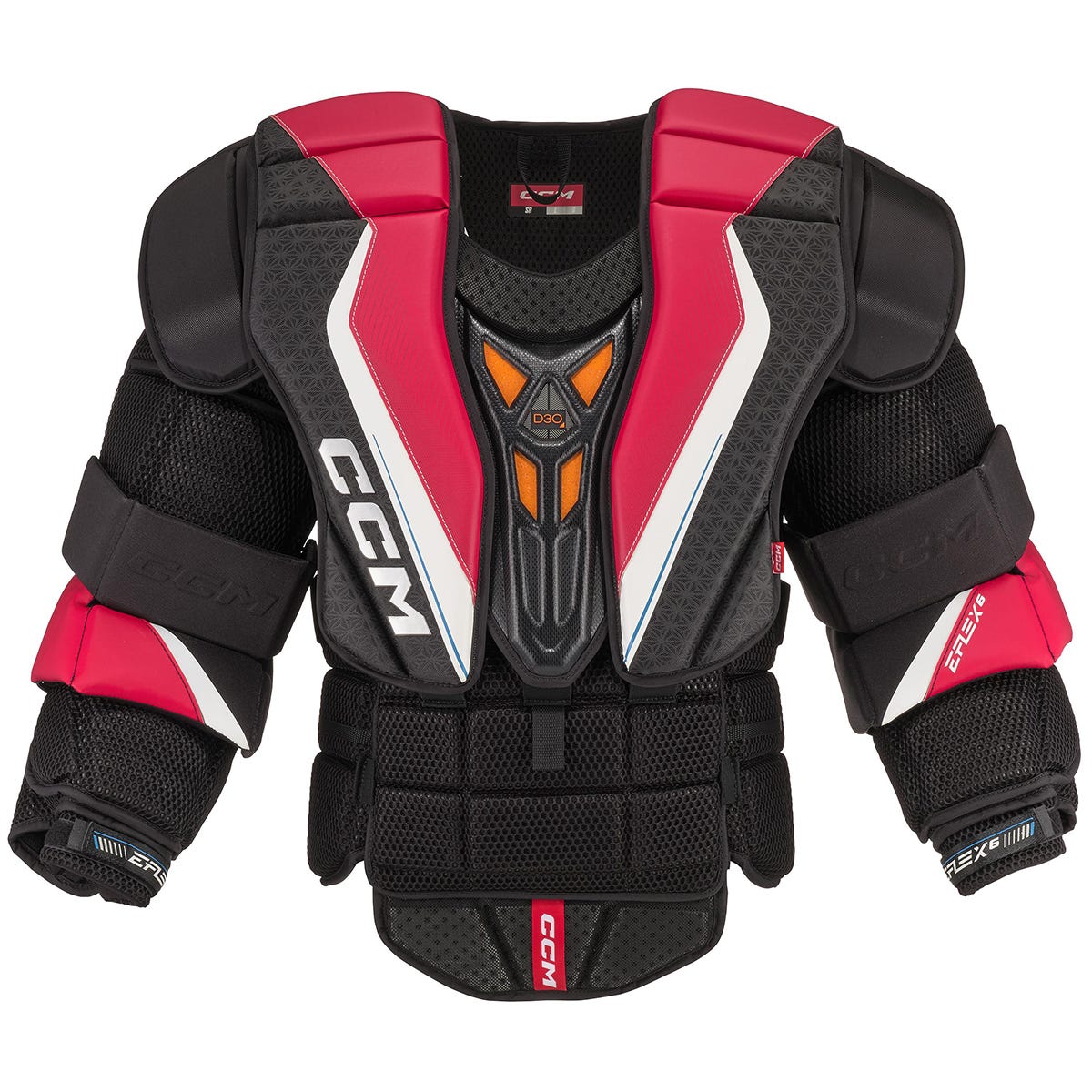 CCM EFLEX 6 Senior Goalie Chest & Arm Protector in Black/Red/White Size Large