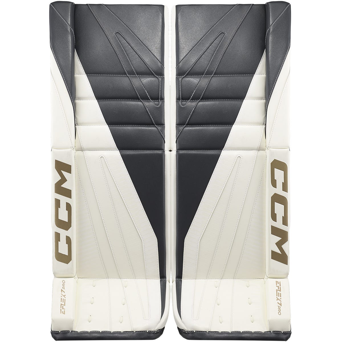 CCM EFLEX 7 Total Custom Pro Senior Goalie Leg Pads in White/White Size 34+1in