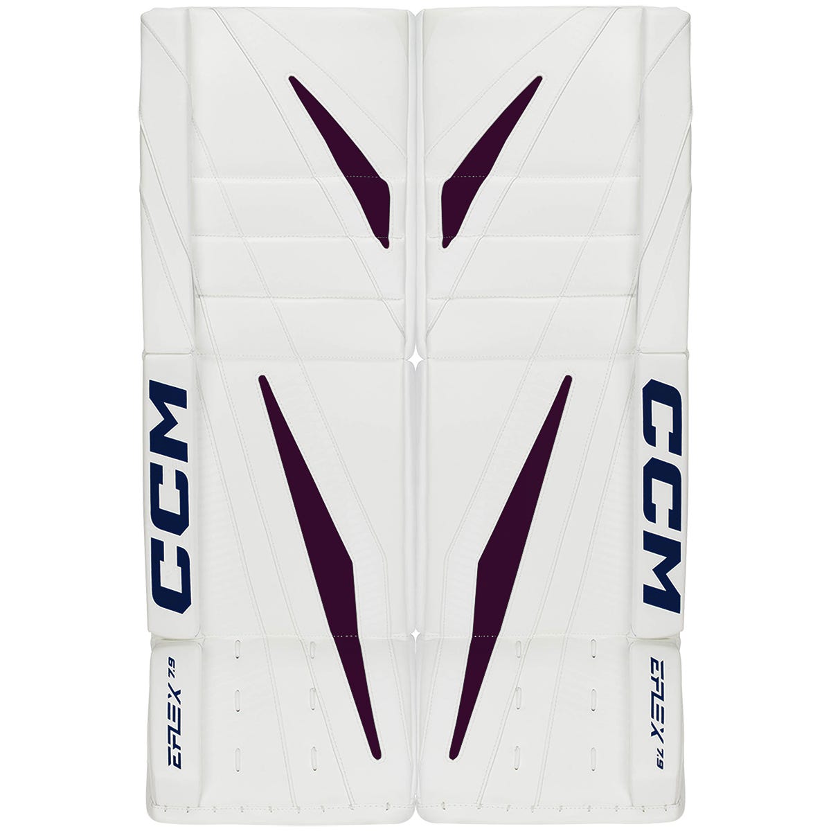 CCM EFLEX 7.9 Total Custom Intermediate Goalie Leg Pads in White/White Size 31+1in