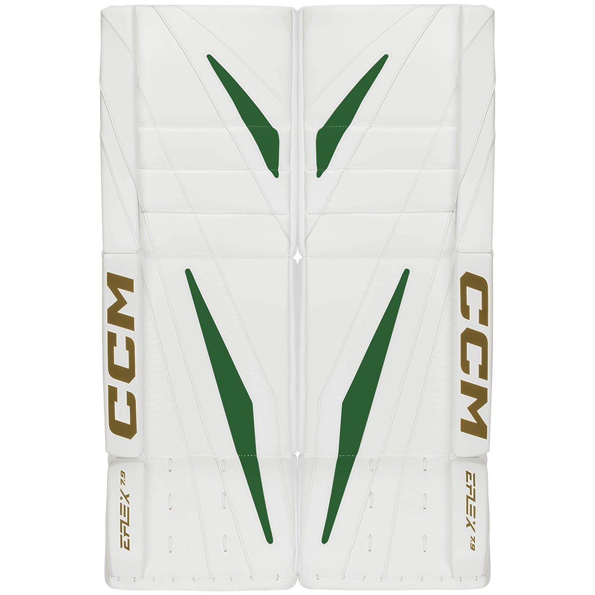 CCM EFLEX 7.9 Total Custom Senior Goalie Leg Pads in White/White Size 34+1in