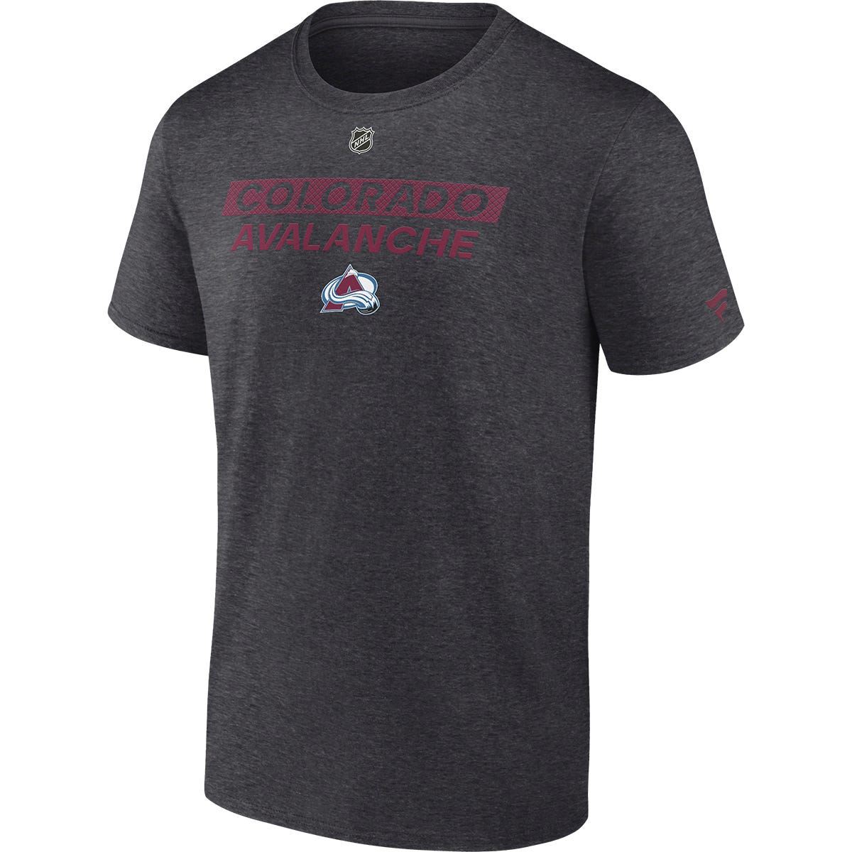 Fanatics Colorado Avalanche Authentic Pro Adult Short Sleeve T-Shirt | 100% cotton in Charcoal Size X-Large