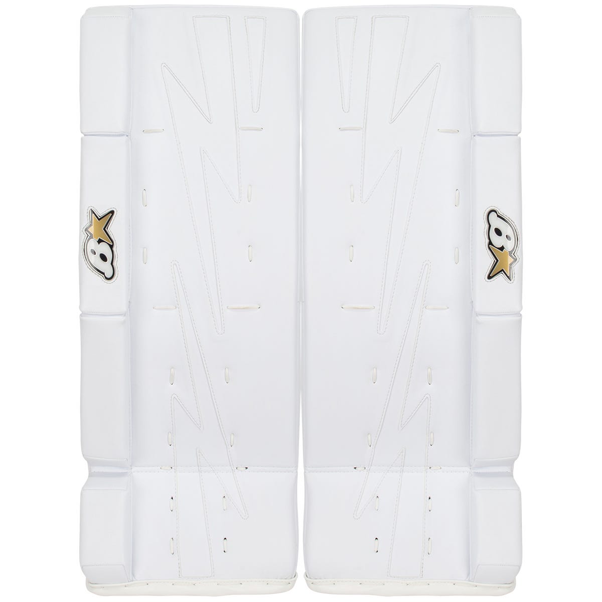 Brians NetZero 2 Junior Goalie Leg Pads in White/White Size 27+1in