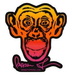 Monkey Sport by Pepper Foster - Monkey Logo Sticker (Yellow/Pink)