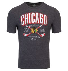 Chicago Blackhawks Fanatics Cross Sticks Short Sleeve T-Shirt