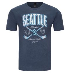 Seattle Kraken Fanatics Cross Sticks Short Sleeve T-Shirt