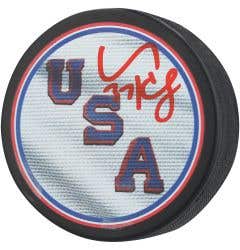 Fanatics USA Hockey Connor Hellebuyck Autographed Puck