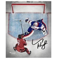 Fanatics USA Hockey Connor Hellebuyck Autographed 8" x 10" Photo