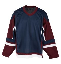Stadium Youth Hockey Jersey - Navy/Maroon/White
