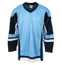 Stadium Youth Hockey Jersey - Powder Blue/Navy/White