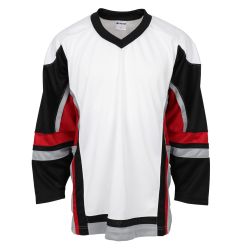 Stadium Youth Hockey Jersey - White/Black/Red