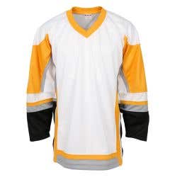 Stadium Adult Hockey Jersey - White/Gold/Gray