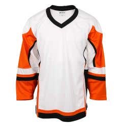Stadium Adult Hockey Jersey - White/Orange/Black