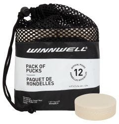 Winnwell White Goalie Training Puck - 12 Pack