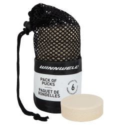 Winnwell White Goalie Training Puck - 6 Pack