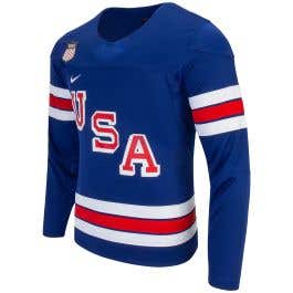 Maillot Hockey USA Nike Bleu - Neuf Avec Petits Défauts - Fabriqué Aux États-Unis