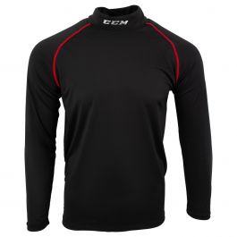 CCM Senior Athletic Fit Long Sleeve Shirt W/Integrated Non-BNQ Neck