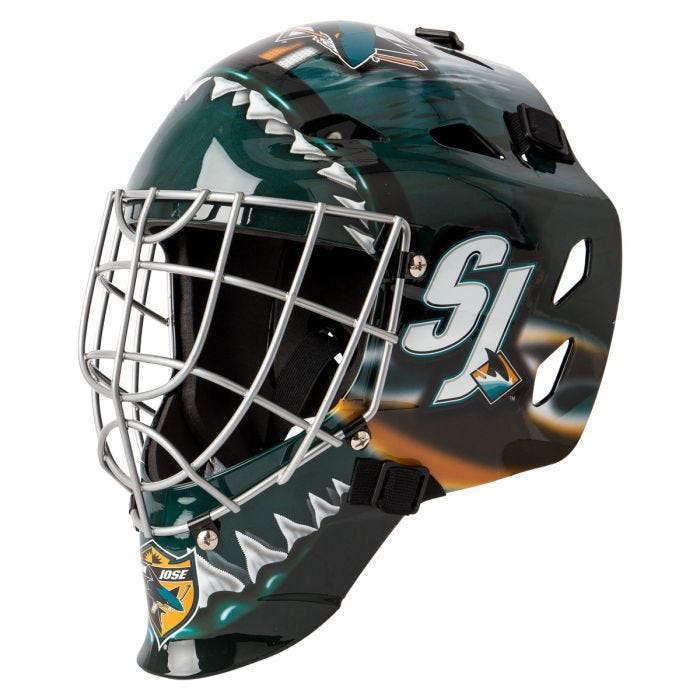 Franklin Sports Youth San Jose Sharks GFM 1500 Street Hockey Goalie Face  Mask