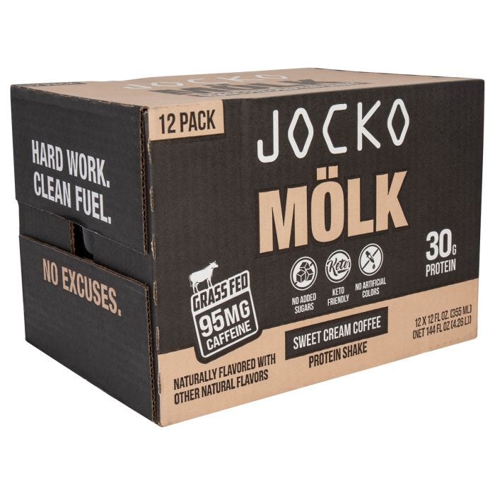 Jocko MÖLK Protein Shake - Sweet Cream Coffee (12 pk)