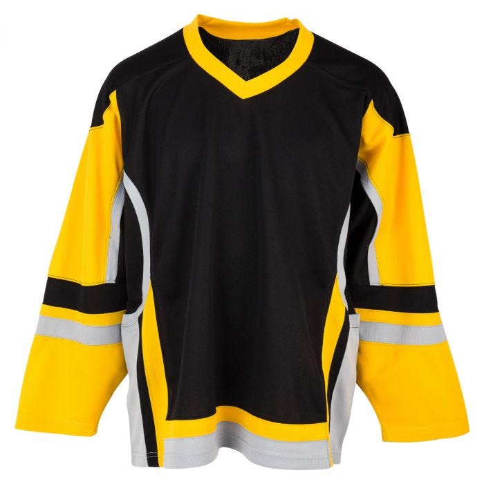 Stadium Adult Hockey Jersey - in Black/Gold/Grey Size Medium