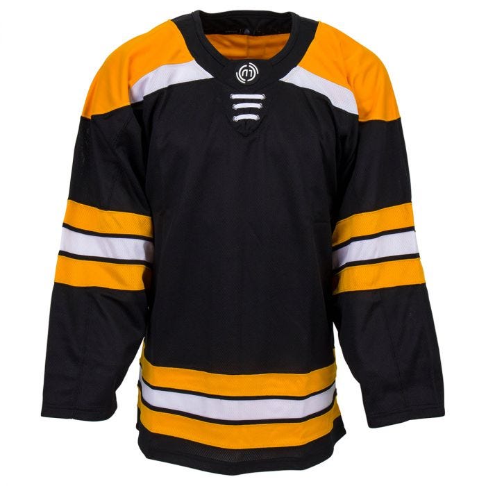Cheap Custom Black Royal-Yellow Hockey Lace Neck Jersey Free