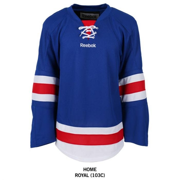 administration jage pedal New York Rangers Reebok Edge Uncrested Adult Hockey Jersey
