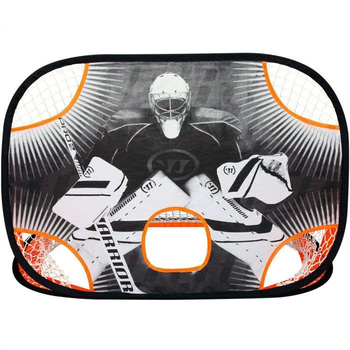 WARRIOR Mini Pop Up Net Kit Blanc - Ensemble But Hockey Portable 2 Filets + 2 Sticks + Balle + Sac De Transport
